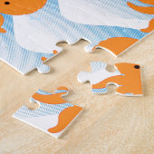 Muster Orangen- und Blauwellen Puzzle (Seite)