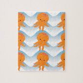 Muster Orangen- und Blauwellen Puzzle (Vertikal)