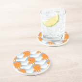 Muster Orangen- und Blauwellen Untersetzer (Seite)