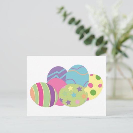 Muster Ostereier Feiertagspostkarte (Stehend Vorderseite)