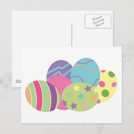 Muster Ostereier Feiertagspostkarte (Vorne/Hinten)