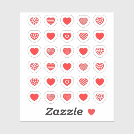 Muster-Packung für das rote Herz Aufkleber (Blatt)