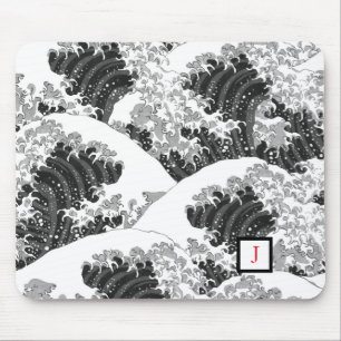 MUSTER PAD BLACK UND WEISS WASSER PATTER JAPANISCH MOUSEPAD