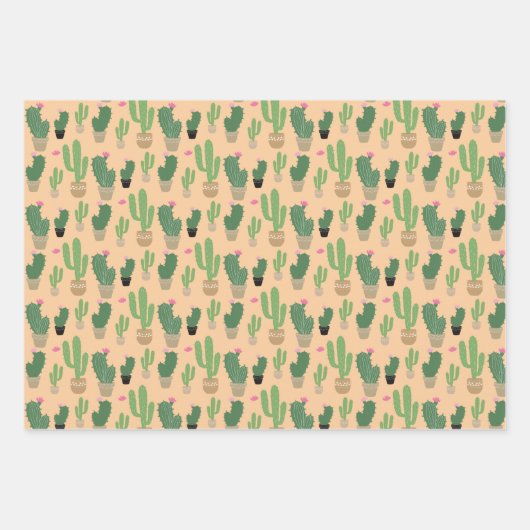 Muster-Papierblätter für Kaktus Geschenkpapier Set (Vorderseite 3)