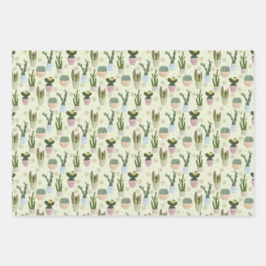 Muster-Papierblätter für Kaktus Geschenkpapier Set (Vorderseite 2)