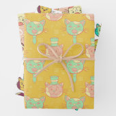 Muster-Papierblätter für Katzen Geschenkpapier Set (Beispiel)