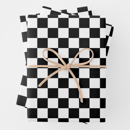 Muster-Papierblätter für Schwarz-weißes Schachbret Geschenkpapier Set (Beispiel)