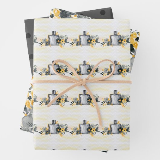 Muster-Papierfolien für Blumenparfums Geschenkpapier Set (Beispiel)