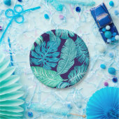 Muster-Papierplatte für tropisches grünes blaues B Pappteller (Party)