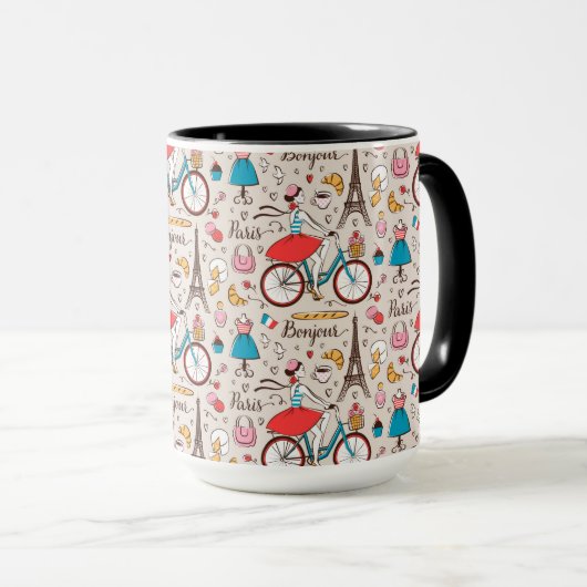 Muster Paris Frankreich Tasse (VorderseiteRechts)