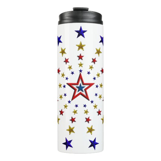 Muster patriotischer Sterne Thermosbecher (Vorderseite)