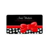 Muster, Paw-Prints, Hundeschrauben, Schwarz und We Adressaufkleber (Vorne)