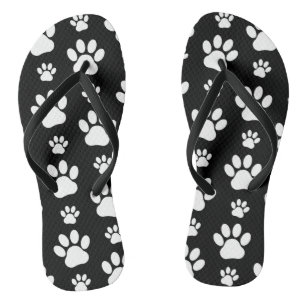 Muster, Paw-Prints, Hundeschrauben, Schwarz und We Badesandalen