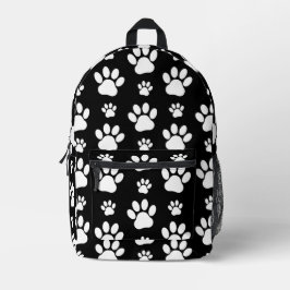 Muster, Paw-Prints, Hundeschrauben, Schwarz und We Bedruckter Rucksack
