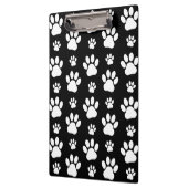Muster, Paw-Prints, Hundeschrauben, Schwarz und We Klemmbrett (Links)
