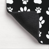 Muster, Paw-Prints, Hundeschrauben, Schwarz und We Mousepad (Ecke)