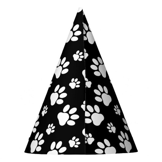 Muster, Paw-Prints, Hundeschrauben, Schwarz und We Partyhütchen (Rückseite)