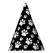Muster, Paw-Prints, Hundeschrauben, Schwarz und We Partyhütchen (Rechts)