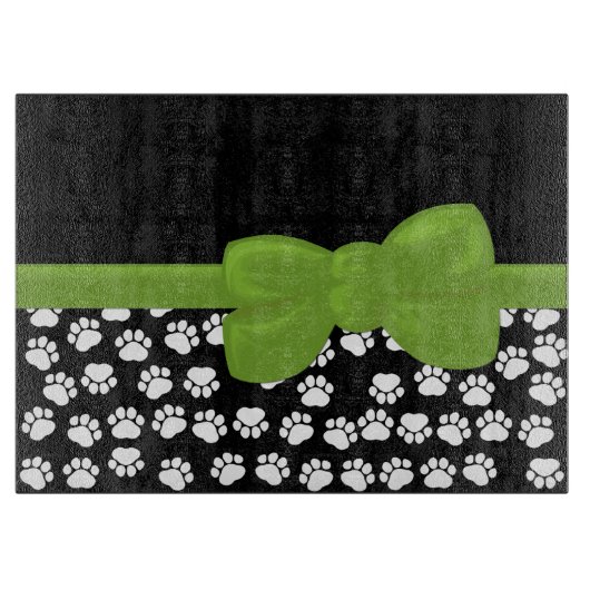 Muster, Paw-Prints, Hundeschrauben, Schwarz und We Schneidebrett (Vorderseite)