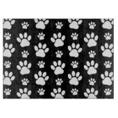 Muster, Paw-Prints, Hundeschrauben, Schwarz und We Schneidebrett (Vorderseite)