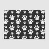 Muster, Paw-Prints, Hundeschrauben, Schwarz und We Seidenpapier (Vorderseite)