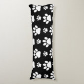 Muster, Paw-Prints, Hundeschrauben, Schwarz und We Seitenschläferkissen (Vorderseite Vertikal)