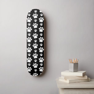 Muster, Paw-Prints, Hundeschrauben, Schwarz und We Skateboard