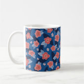 Muster Peach & Blue Floral Kaffeetasse (Links)