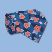 Muster Peach & Blue Floral Krawatte