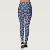 Muster Peach & Blue Floral Leggings (Rückseite)
