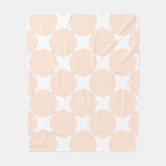 Muster Peach Pastell & White Star Fleecedecke (Vorderseite)