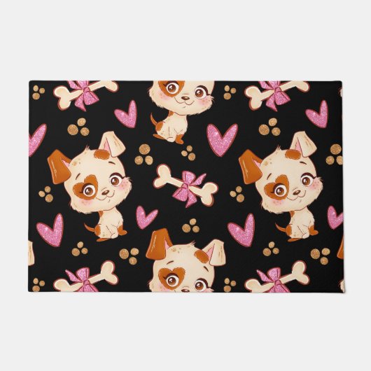 Muster Pets Niedlich Funny Puppy Lover Fußmatte (Vorderseite)