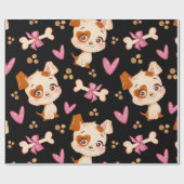 Muster Pets Niedlich Funny Puppy Lover Geschenkpapier (Flach)