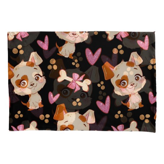 Muster Pets Niedlich Funny Puppy Lover Kissenbezug (Vorderseite-Links)