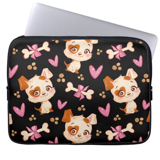 Muster Pets Niedlich Funny Puppy Lover Laptopschutzhülle (Vorderseite)