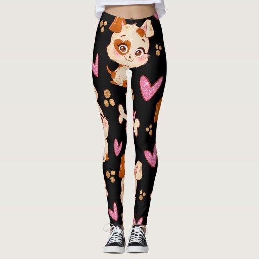 Muster Pets Niedlich Funny Puppy Lover Leggings (Vorderseite)