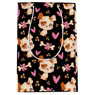 Muster Pets Niedlich Funny Puppy Lover Mittlere Geschenktüte