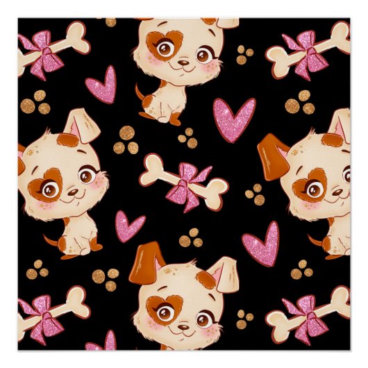 Muster Pets Niedlich Funny Puppy Lover Poster (Vorderseite)