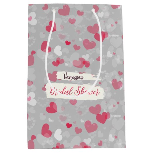 Muster Pink Brautparty Geschenktasche Mittlere Geschenktüte (Vorderseite)