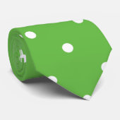 Muster-Polkapunkt-Krawatte des Spaßes grüne weiße Krawatte (Gerollt)