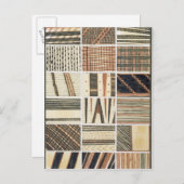 Muster polynesischer Tapa aus Cook Postkarte (Vorne/Hinten)