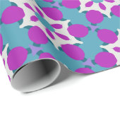 Muster PP4 für aquamarine und Lila Blume Geschenkpapier (Rolleneckpunkt)