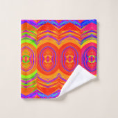 Muster psychedelischer Farben Badhandtuch Set (Waschlappen)