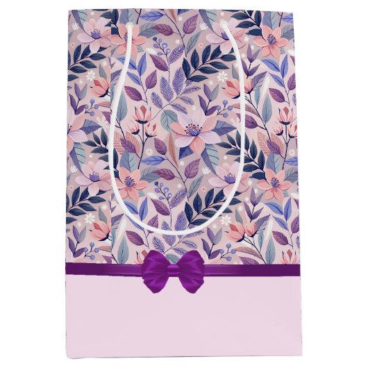 Muster Purple Blumen Geschenktüte (Vorderseite)
