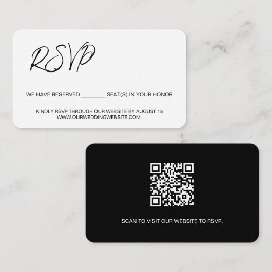 Muster QR CODE für Schwarz-weiße reservierte Sitzp Begleitkarte (Vorne/Hinten)