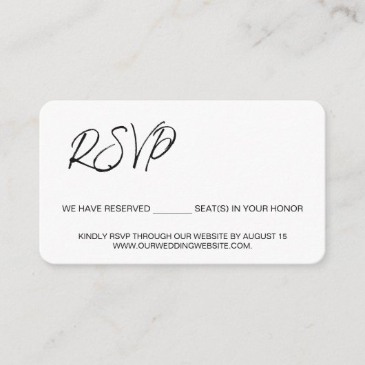 Muster QR CODE für Schwarz-weiße reservierte Sitzp Begleitkarte (Vorderseite)