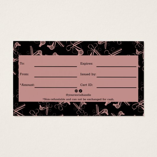 Muster QR Code Geschenkgutschein für Chic Hair Too (Rückseite)