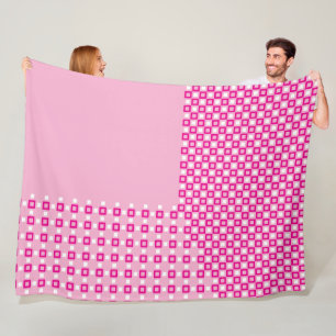 Muster Quadratisches Netz rosa Fleecedecke