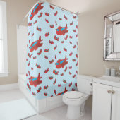 Muster Red & Blue Duschvorhang (Beispiel)