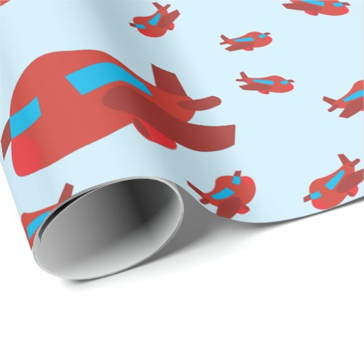 Muster Red & Blue Geschenkpapier (Rolleneckpunkt)